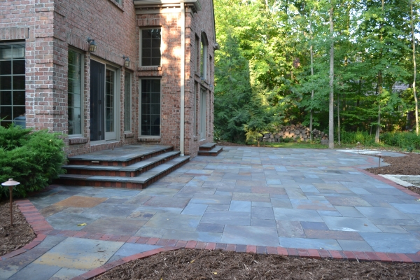 Fieldstone Patio with Brick Border Mequon